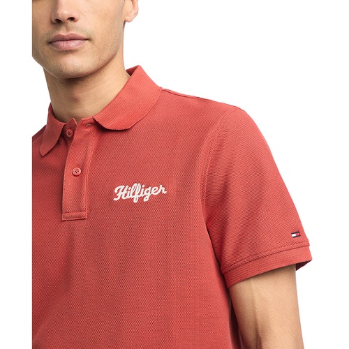 타미힐피거 Mens Regular-Fit Hilfiger Stitch Logo Polo Shirt