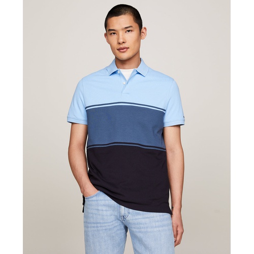 타미힐피거 Mens Regular-Fit Colorblocked Polo Shirt