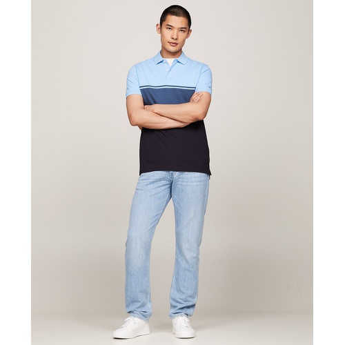 타미힐피거 Mens Regular-Fit Colorblocked Polo Shirt