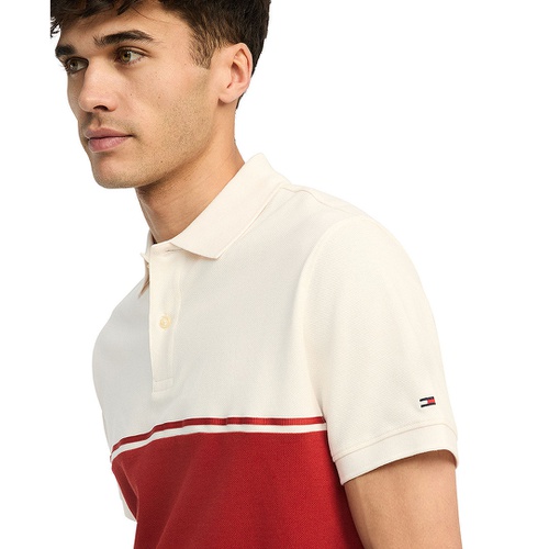 타미힐피거 Mens Regular-Fit Colorblocked Polo Shirt