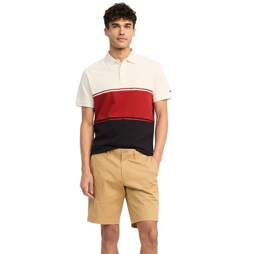 타미힐피거 Mens Regular-Fit Colorblocked Polo Shirt