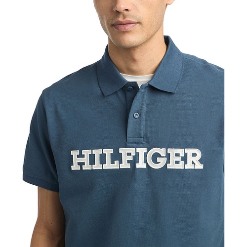 타미힐피거 Mens Regular-Fit Embroidered Monotype Logo Applique Polo Shirt