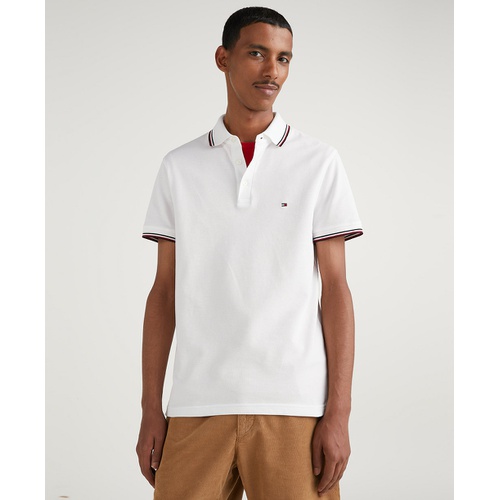 타미힐피거 Mens Slim-Fit 1985 Red White & Blue Polo Shirt