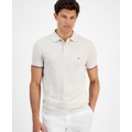 Mens Slim-Fit Mouline Oxford Polo Shirt