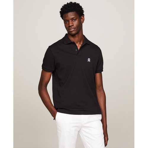 타미힐피거 Mens Short Sleeve Interlock Monogram Polo Shirt