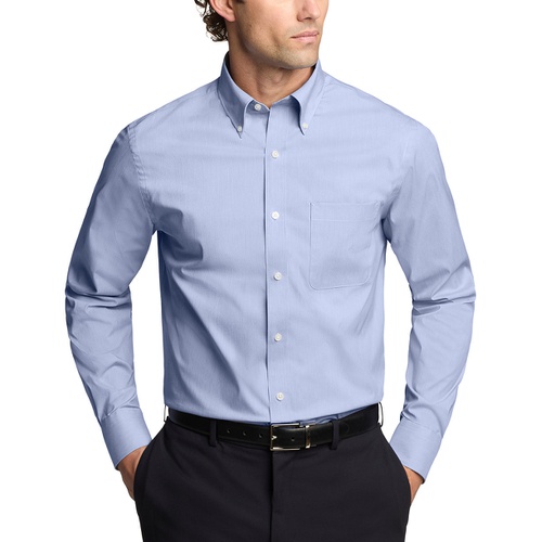 타미힐피거 Mens Regular Fit Wrinkle Resistant Stretch Dress Shirt