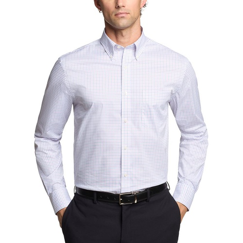 타미힐피거 Mens Regular Fit Wrinkle Resistant Stretch Dress Shirt