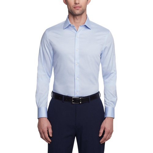 타미힐피거 Mens TH Flex Slim Fit Wrinkle Free Stretch Twill Dress Shirt