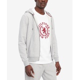 Mens Long Sleeve Zip-Front Flag Logo Hoodie