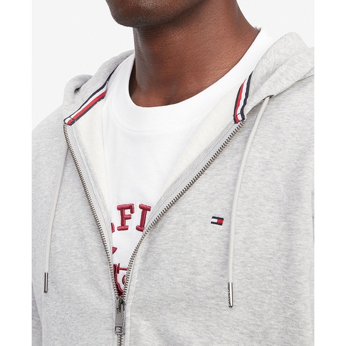 타미힐피거 Mens Long Sleeve Zip-Front Flag Logo Hoodie