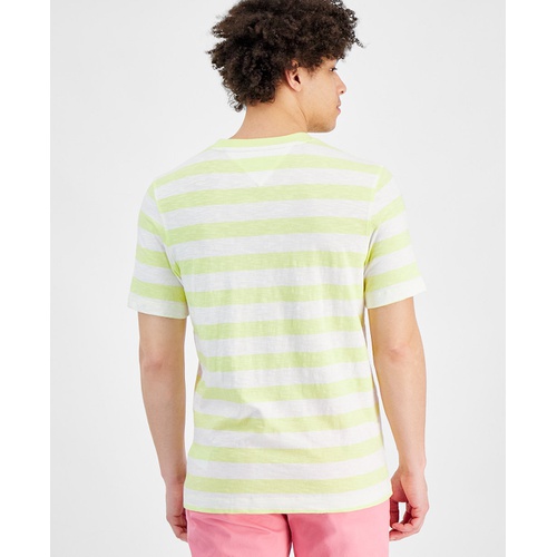 타미힐피거 Mens Textured Stripe T-Shirt