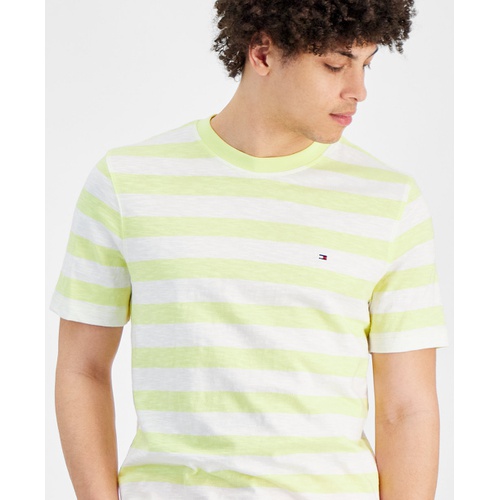 타미힐피거 Mens Textured Stripe T-Shirt