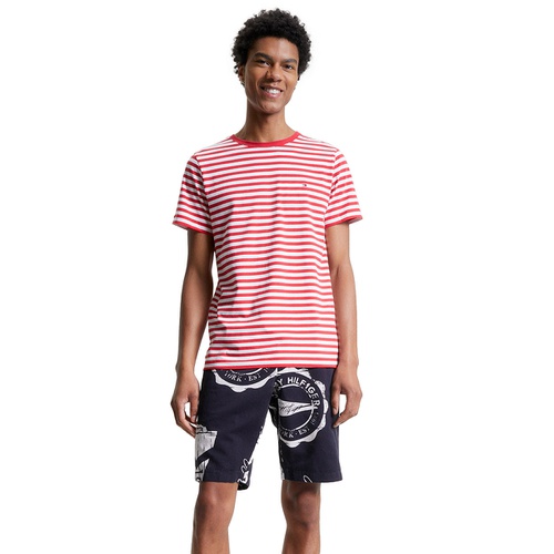 타미힐피거 Mens TH Flex Slim-Fit Striped T-Shirt