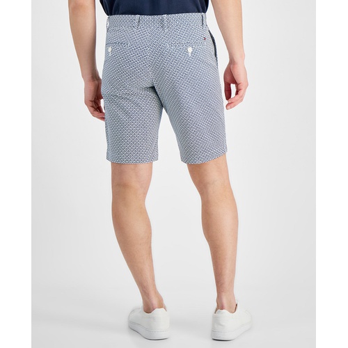 타미힐피거 Mens Geometric-Print Twill Shorts