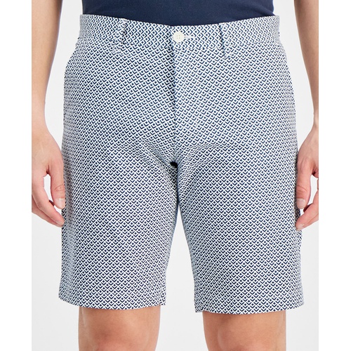 타미힐피거 Mens Geometric-Print Twill Shorts