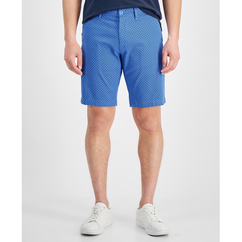 타미힐피거 Mens Geometric-Print Twill Shorts