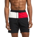 Mens Long Drawstring Flag 7 Swim Trunks