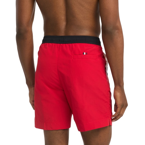 타미힐피거 Mens Long Drawstring Flag 7 Swim Trunks