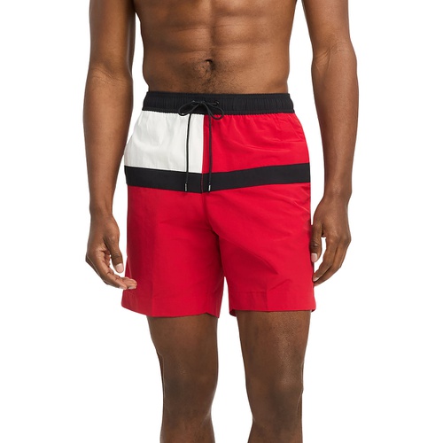 타미힐피거 Mens Long Drawstring Flag 7 Swim Trunks