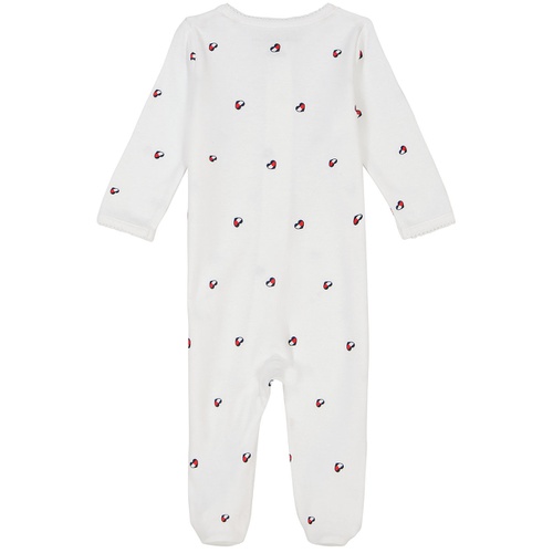 타미힐피거 Baby Girl Logo Print Cotton Footsie Coverall