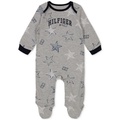 Baby Boys Star-Print Logo Footed Coverall