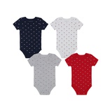 Baby Boy 4-Pack Multicolor Flag Logo Print Short Sleeve Bodysuits