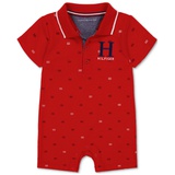 Baby Boys Printed Pique Knit Polo Romper