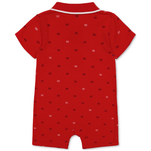 타미힐피거 Baby Boys Printed Pique Knit Polo Romper