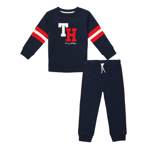 타미힐피거 Baby Boy Collegiate Monogram Fleece Sweatsuit