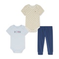 Baby Boys Logo-Print Bodysuits & Jogger Pants 3 Piece Set