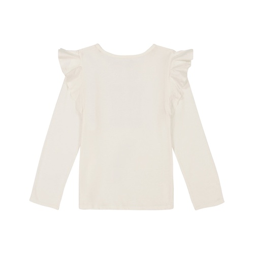 타미힐피거 Little Girls Sequin Long Sleeve Ruffle Tee