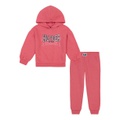 Toddler Girl Puff Sleeve Hoodie and Joggers 2 Piece Set