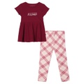 Toddler Girl Ribbed Peplum Tunic Plaid Leggings