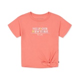 Little Girls Tie-Front Logo Graphic T-Shirt