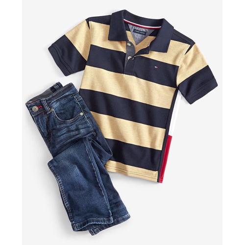 타미힐피거 Toddler Boys Colorblocked Stripe Polo Shirt