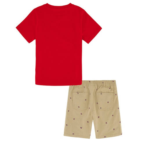 타미힐피거 Toddler Boys short sleeve Signature Tee Printed Shorts Set