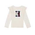 Big Girls Sequin Long Sleeve Ruffle Tee