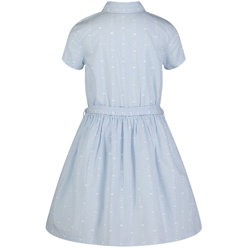 타미힐피거 Little Girls Printed Logo Stripe Shirt Dress