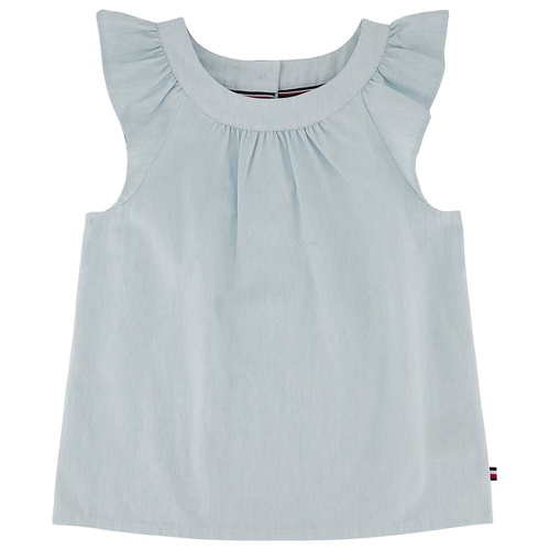 타미힐피거 Little Girls Short Sleeve Denim Top