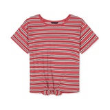 Little Girls Striped Tie-Front T-Shirt