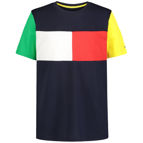 타미힐피거 Big Boys Flag Block Colorblocked Cotton Short-Sleeve T-Shirt