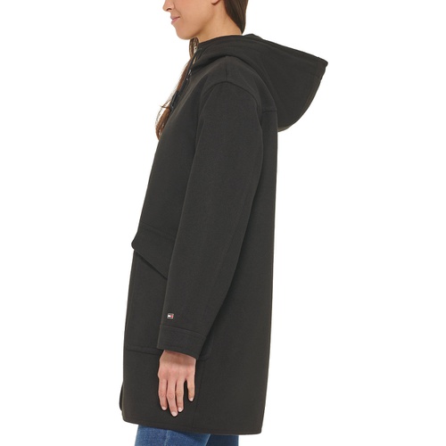 타미힐피거 Womens Zip Front Hooded Coat