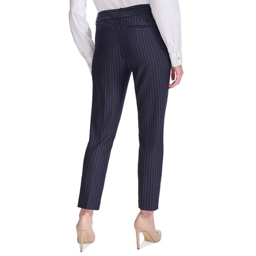 타미힐피거 Womens Pinstripe Mid-Rise Ankle-Length Pants