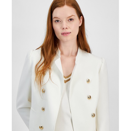 타미힐피거 Womens Stand Collar Open-Front Jacket