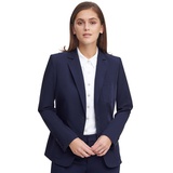 Womens Notched-Collar Double-Button Blazer