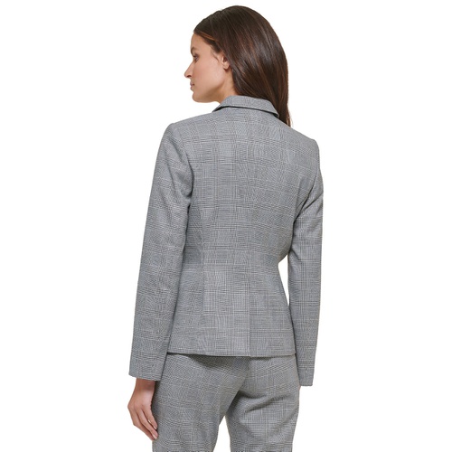 타미힐피거 Womens Glen Plaid Single-Button Blazer