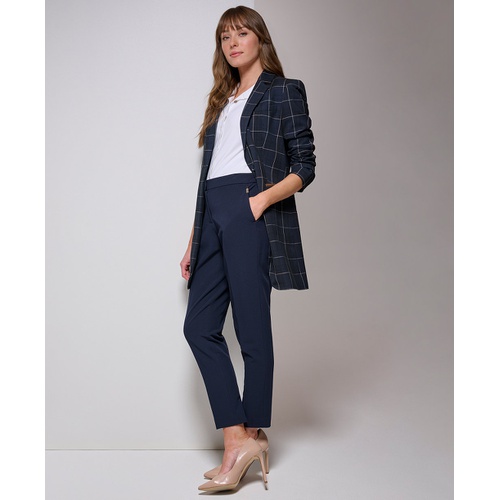 타미힐피거 Womens Windowpane One-Button Blazer