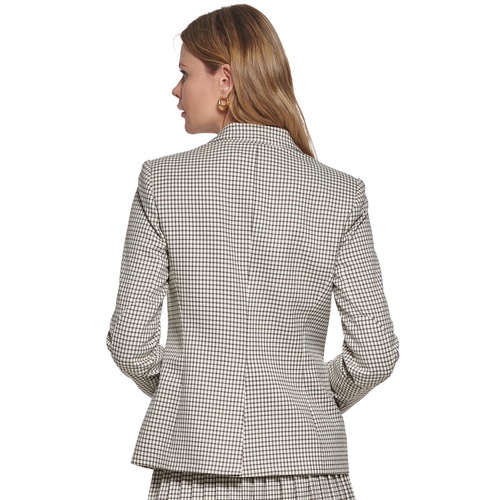 타미힐피거 Womens Plaid One-Button Blazer