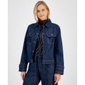 Womens Denim Trench Trucker Jacket