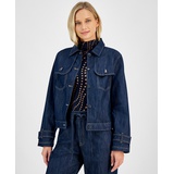 Womens Denim Trench Trucker Jacket